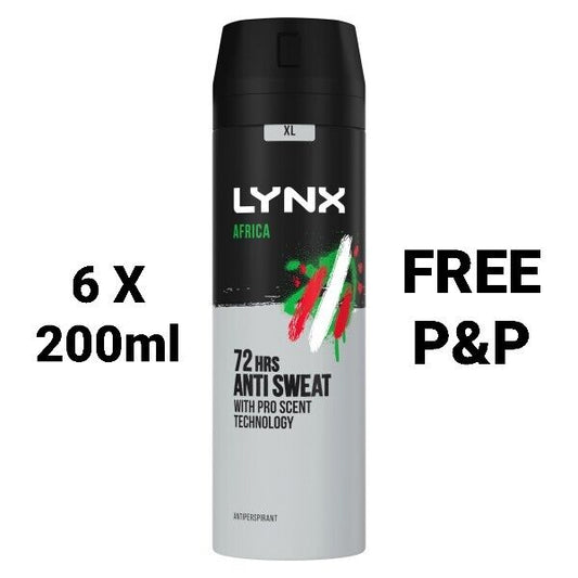 Lynx Antiperspirant Africa    6x200ml