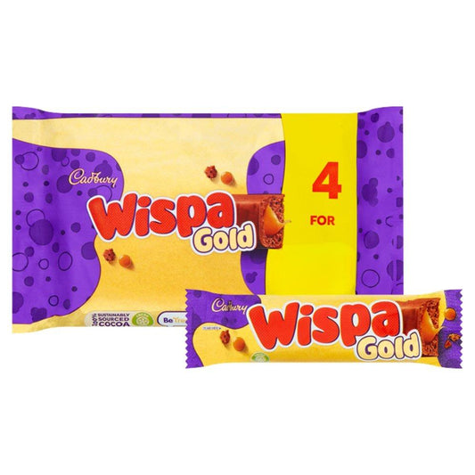 Cadbury Wispa Gold Chocolate Bar 4 Pack Multipack 134g