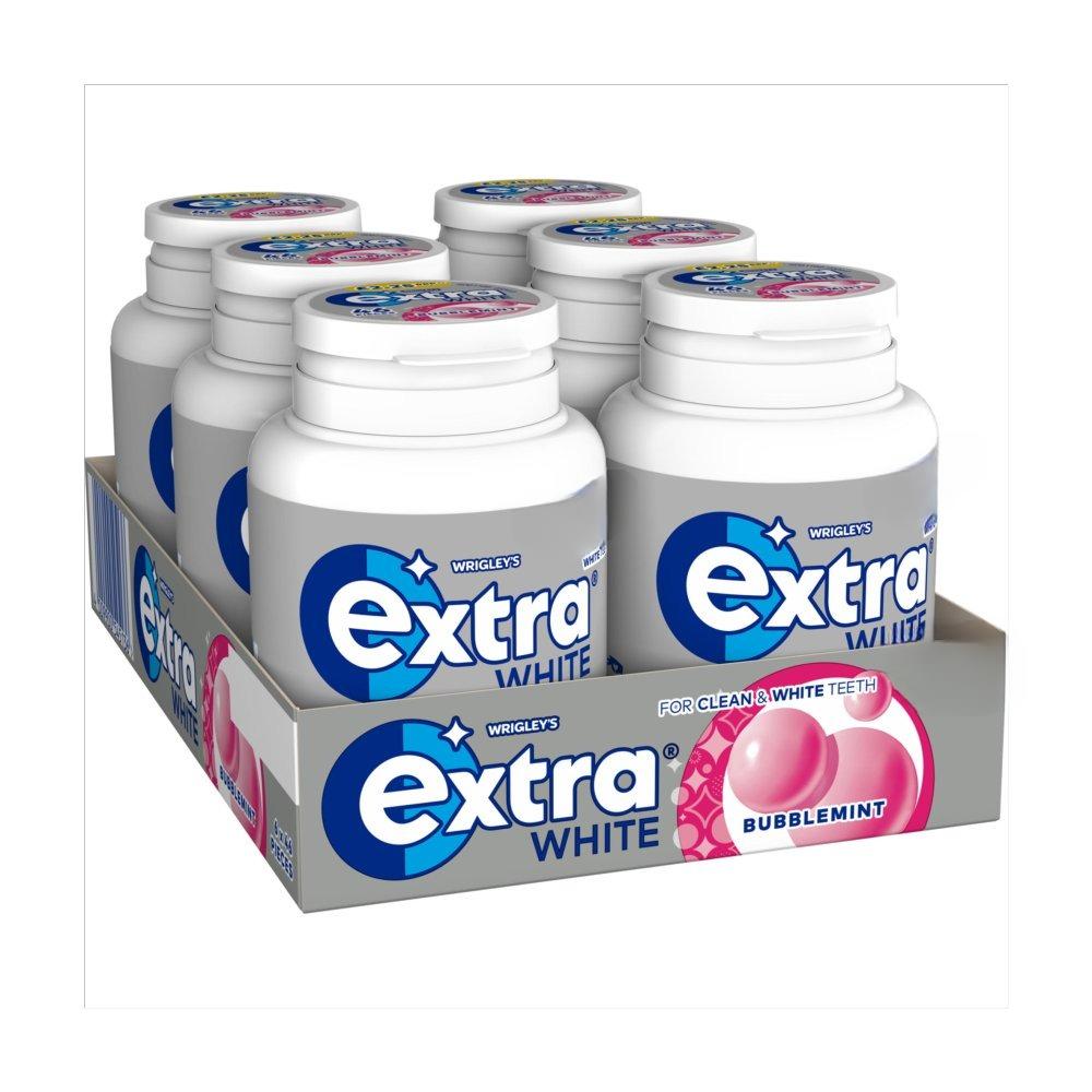 Extra White Bubblemint Chewing Gum Sugar Free Bottle 46 Pieces