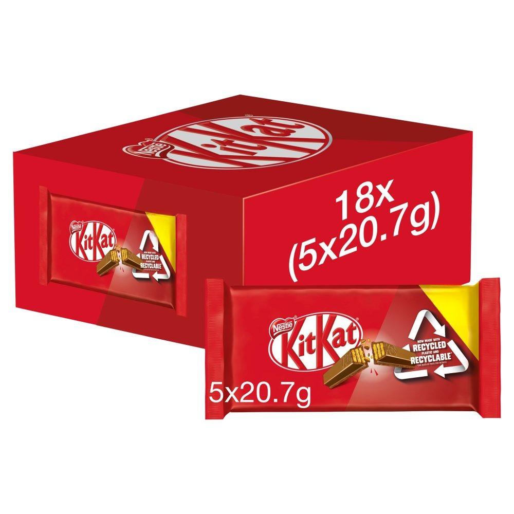 Kit Kat 2 Finger Milk Chocolate Biscuit Bar Multipack 5 Pack