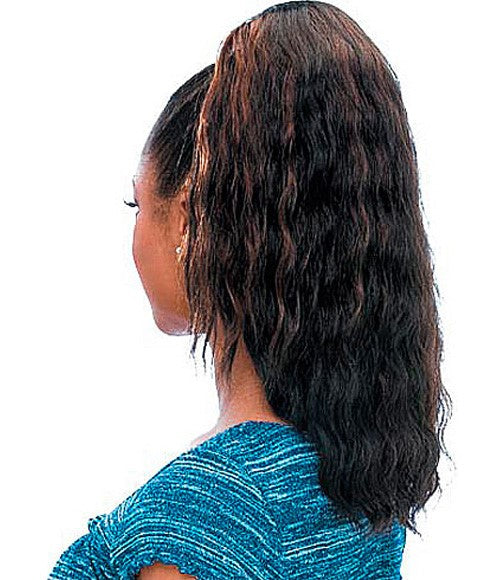 GLANCE DRAWSTRING PONYTAIL SYN SUPER WAVE  Color 1B PonyTail Asetena Pa 