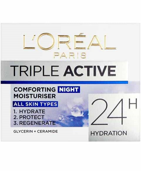 TRIPLE ACTIVE 24H HYDRATION NIGHT MOISTURISER 50 ml Skin Moisturizing Asetena Pa 