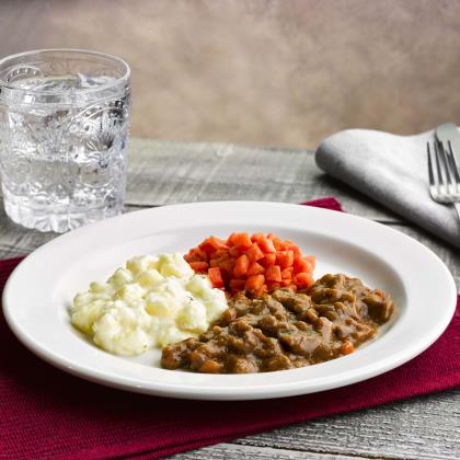 Simply Puree Level 6 Soft & Bite Sized Allergen Aware Savoury Minced Beef 12 x 380G Ready Meals Asetena Pa 