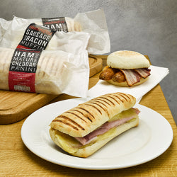 IC Ham & Mature Cheddar Panini 12 x 124g Ready Meals Asetena Pa 