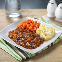 Simply Puree Level 6 Soft & Bite Sized Beef Bolognese 12 x 380g Ready Meals Asetena Pa 