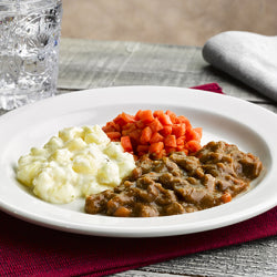 Simply Puree Level 6 Soft & Bite Sized Savoury Beef 12 x 380g Ready Meals Asetena Pa 
