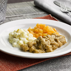 Simply Puree Level 6 Soft & Bite Sized Roast Chicken & Stuffing 12 x 380g Ready Meals Asetena Pa 