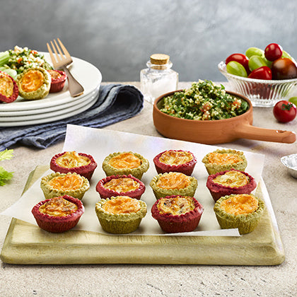 Baked VIBRANT MINI QUICHE SELECTION 48 x 20g Ready Meals Asetena Pa 