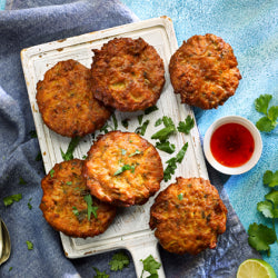 Cook Asia Large Onion Bhaji 25 x 70g Ready Meals Asetena Pa 