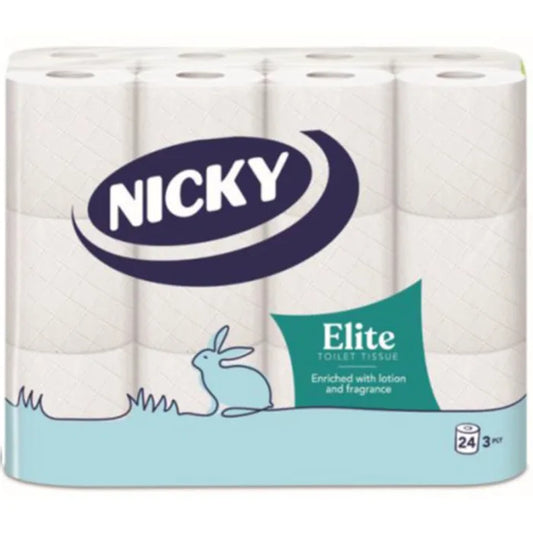 Nicky Elite 3ply Toilet Tissue Rolls-1x24