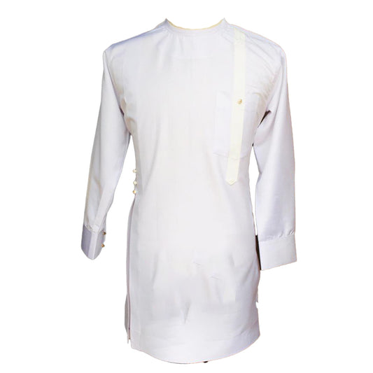 African Outfit Men's Cloathing Pure White Long Sleeve Top