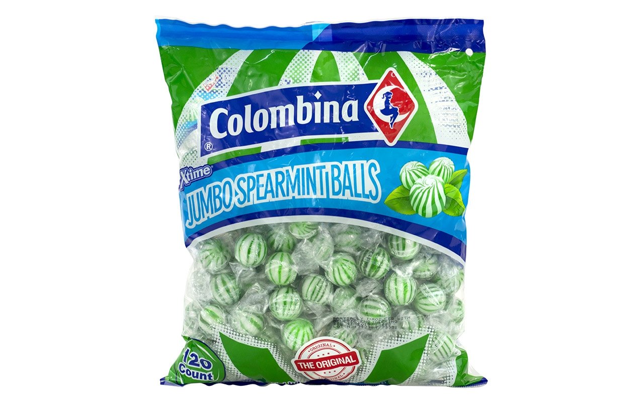 MASColombina Jumbo Spearmint Balls 120 Count Box of 16-Fd