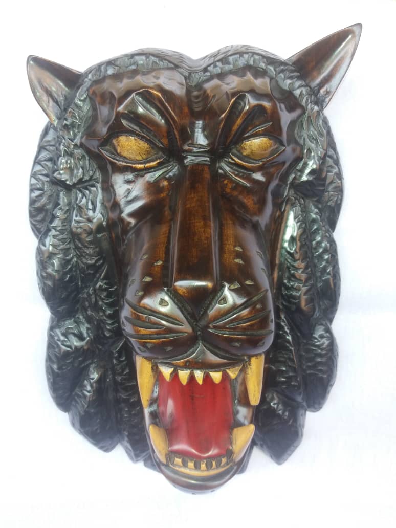 SKHigh-Quality Vintage Animals Face Wooden Mask
