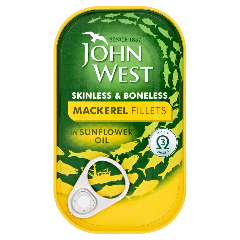 MASJohn West Mackerel Fillets in Sunflower Oil 125g-Food