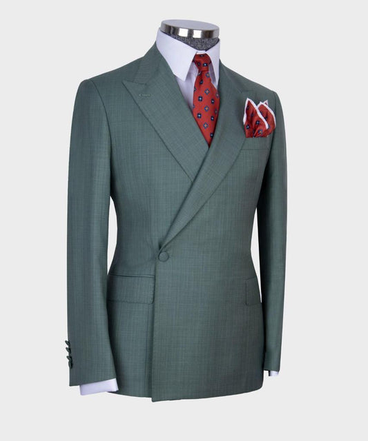 Men's Wear Clothing Outfit Marble Blue Regular Fit One Button Fashion Suit Blazer