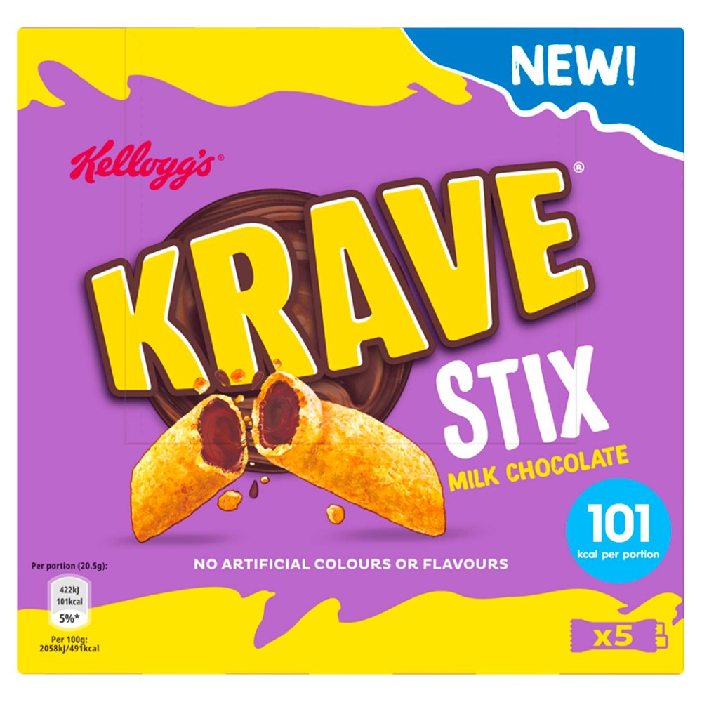 MASKellogg's Krave Stix Milk Chocolate Snacks 5x20.5g-Food