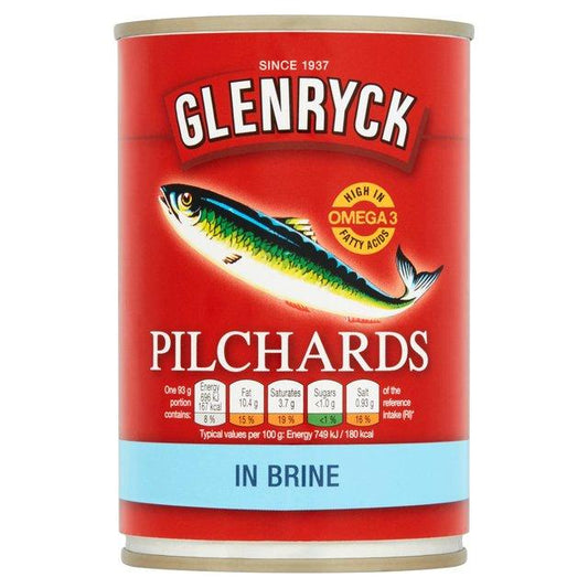 MASGlenryck Pilchards in Brine 400g Box of 12-Fd