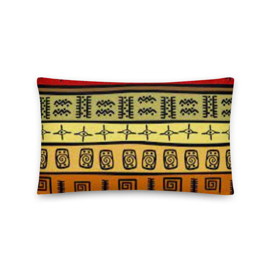 African Pillow Protector Cover Home Decor Rectangular Yellow, Black & Red African TRIBAL ELEMENTS WITH SHAPE Two Sides Printed Washable Pillowcase