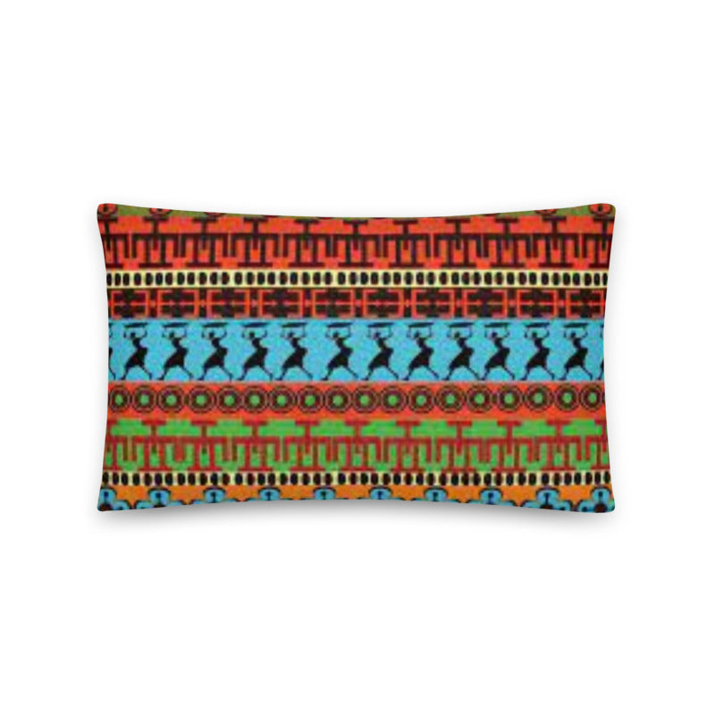 African Pillow Protector Cover Home Decor Rectangular Multicolor African TRIBAL ELEMENTS WITH SHAPE Two Sides Printed Washable Pillowcase