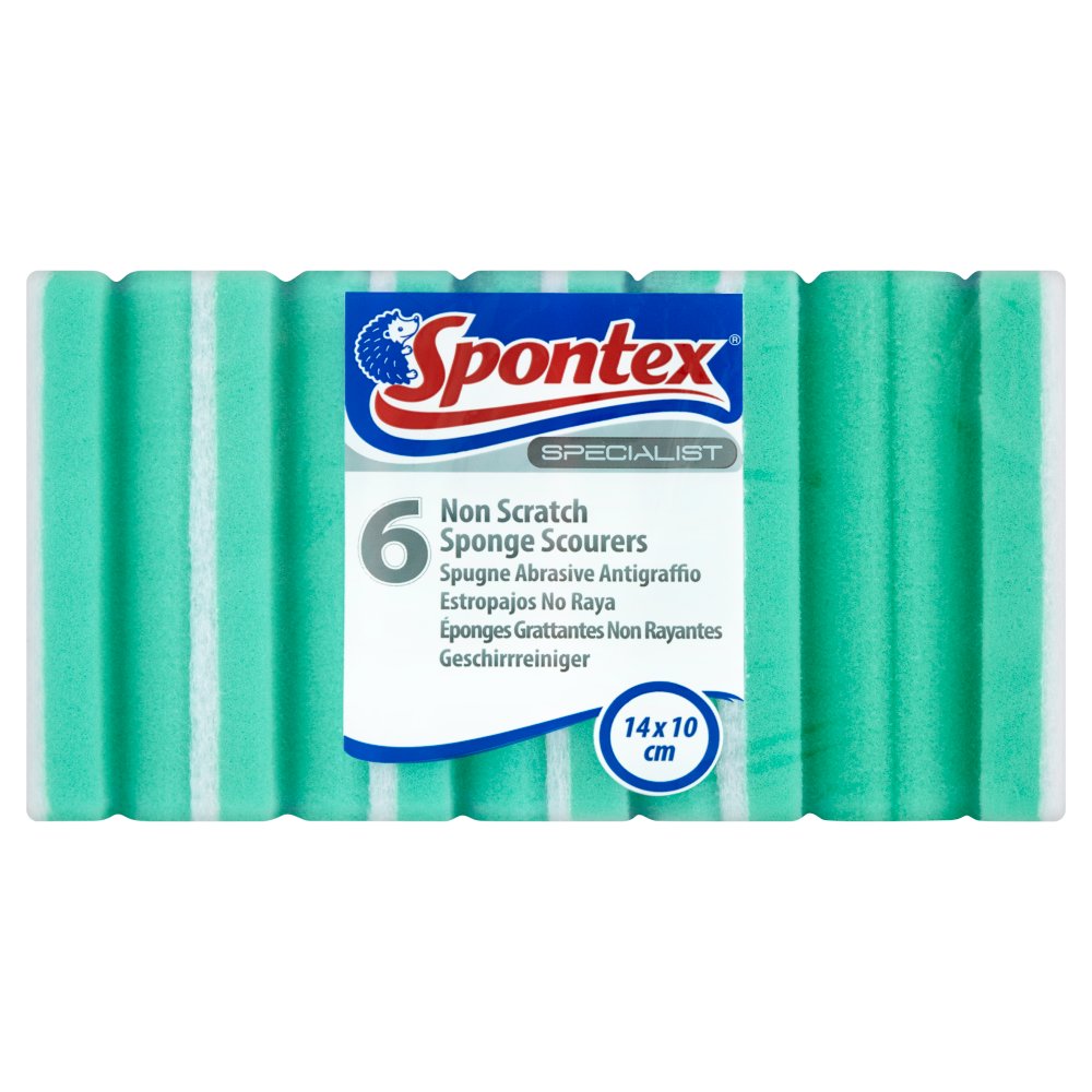 Spontex Specialist 6 Non Scratch Sponge Scourers-Food