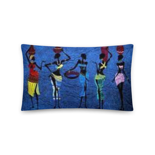 African Pillow Protector Cover Home Decor Rectangular Artwork African tribal Women Gossiping Two Sides Printed Machine Washable Pillowcase