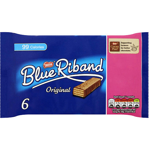 Blue Riband Milk Chocolate Caramel Wafer Biscuit Multipack 6 Pack