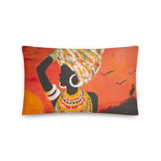 African Pillow Protector Cover Home Decor Rectangular Artwork African tribal neck lace Wearing Women Two Sides Printed Machine Washable Pillowcase