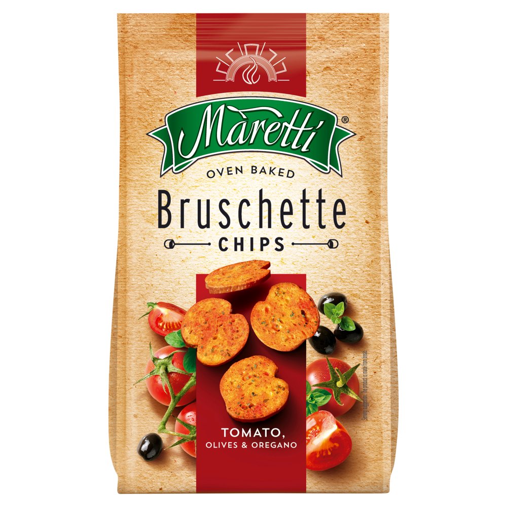 MASMaretti Oven Baked Bruschette Chips Tomato Olives & Oregano 70g-Food
