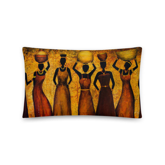 African Pillow Protector Cover Home Decor Rectangular African tribal black Women carrying Water Pots Two Sides Printed Machine Washable Pillowcase