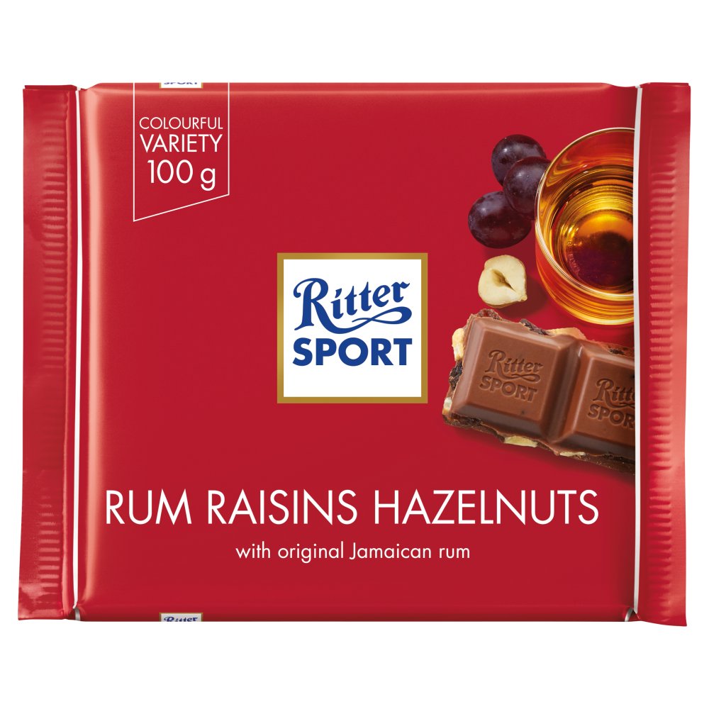 Ritter Sport Rum Raisins Hazelnuts 100g-Food