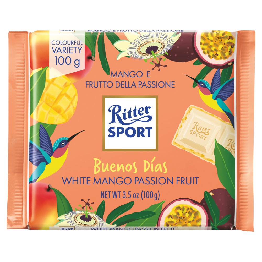 Ritter Sport Buenos Dias White Mango Passionfruit 100g-Food