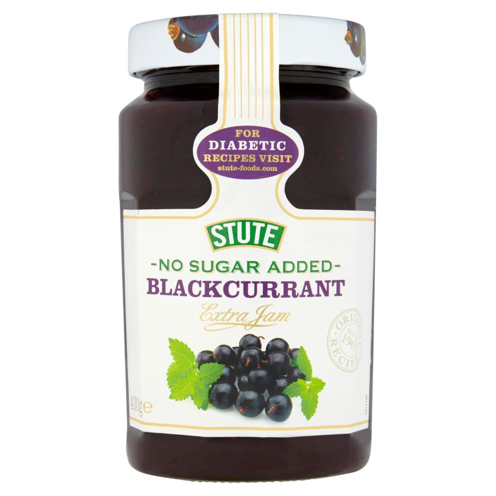 Stute No Sugar Added Blackcurrant Extra Jam 430g-Food