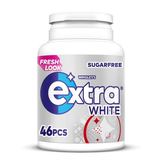MASExtra White Chewing Gum Sugar Free Bottle 46 Pieces-Food