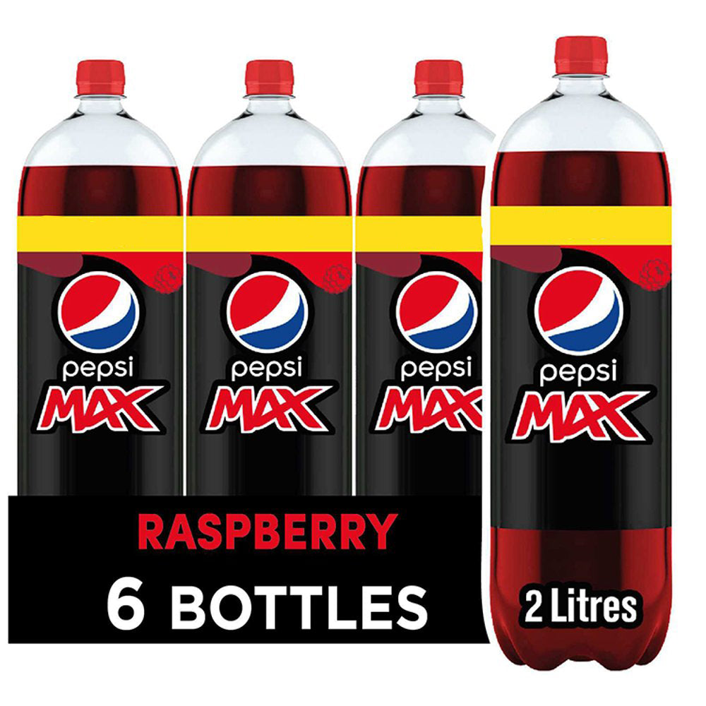 Pepsi Max Raspberry No Sugar Cola Bottle 2L-Food