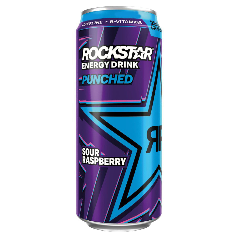 Rockstar Energy Drink Punched Sour Raspberry Can 500ml-Food
