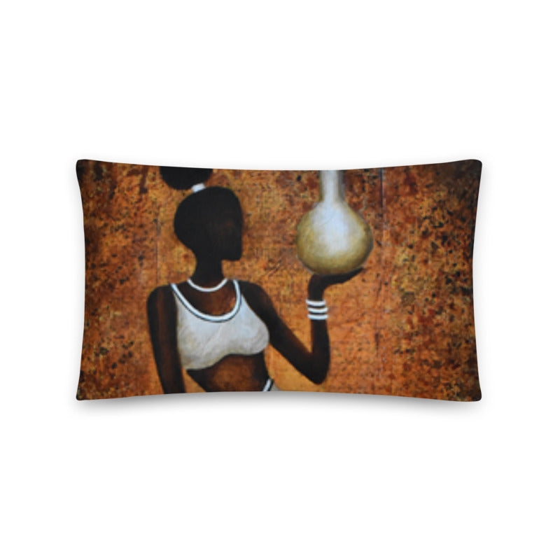 African Pillow Protector Cover Home Decor Rectangular African tribal black women holding pot over hand Two Sides Printed Machine Washable Pillowcase