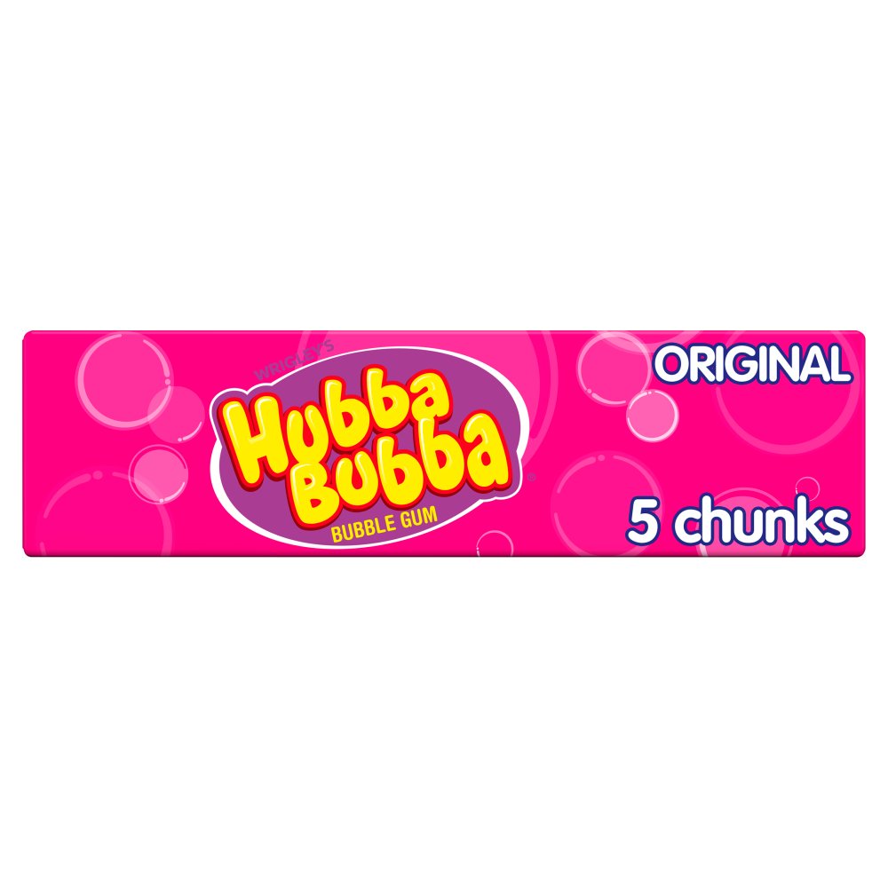 MASHubba Bubba Original Bubblegum 5 Chunky Chews 7g-Food
