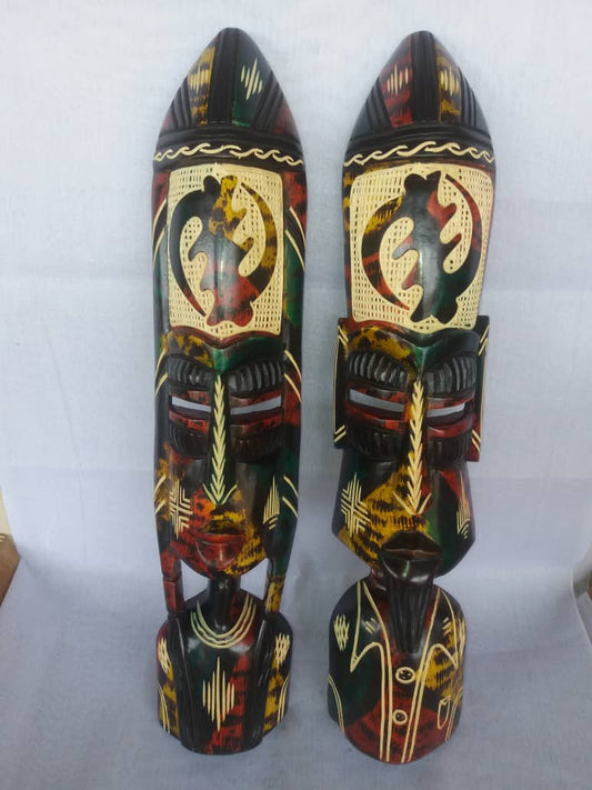 African Vintage Wooden Figurine Mask