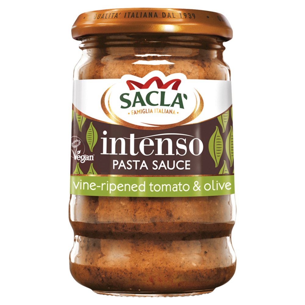 Sacla' Intenso Pasta Sauce Vine-Ripened Tomato & Olive 190g-Food