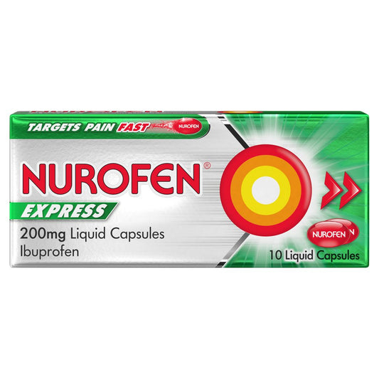 MASNurofen Express Pain Relief 200mg Liquid Capsules x10-Food