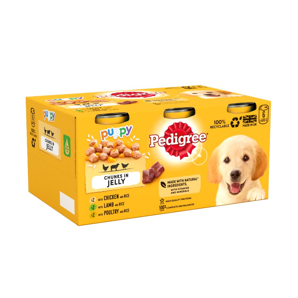 MASPedigree Puppy Wet Dog Food Tins Mixed in Jelly 6 x 400g-Food