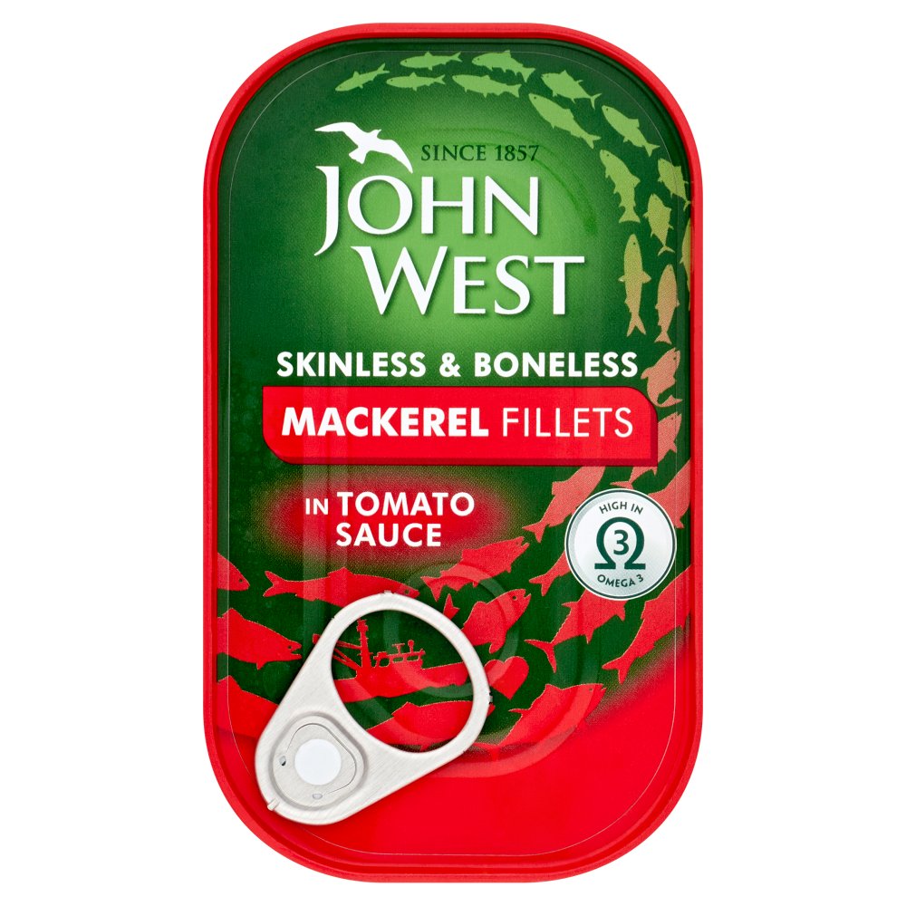 MASJohn West Mackerel Fillets in Tomato Sauce 125g-Food