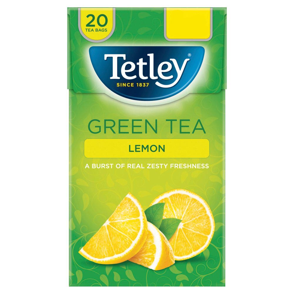 Tetley Green Tea Lemon 20 Tea Bags 40g-Food