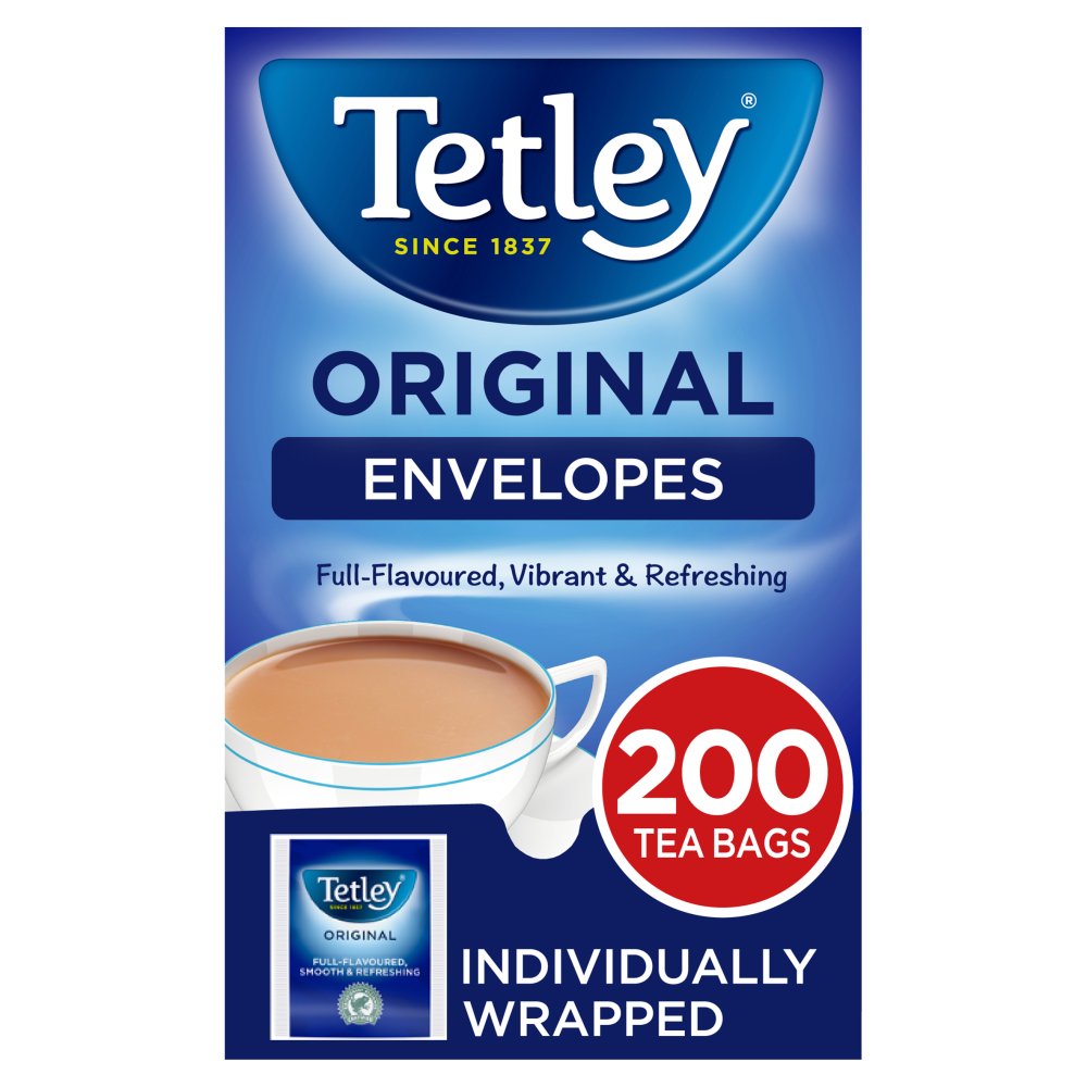 Tetley 200 Original Enveloped Tea Bags 400g-Food