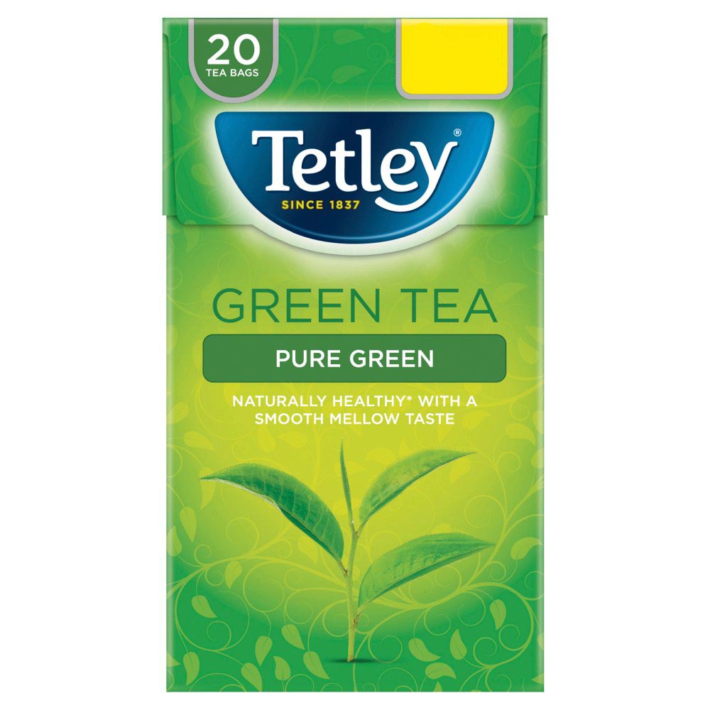 Tetley Pure Green Green Tea 20 Tea Bags 40g-Food