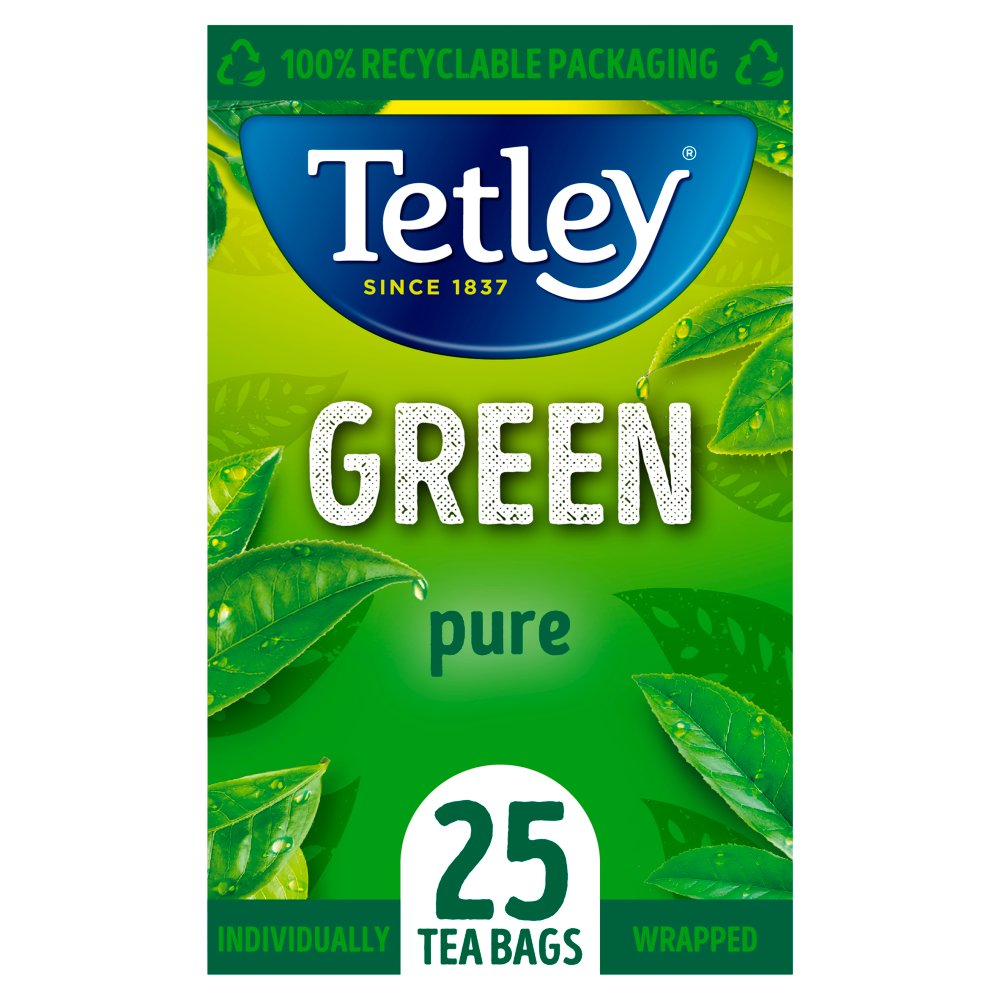 Tetley Green Pure 25 Compostable Tea Bags 50g-Food