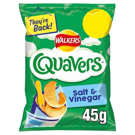Walkers Quavers Salt & Vinegar Snacks 45g-Food