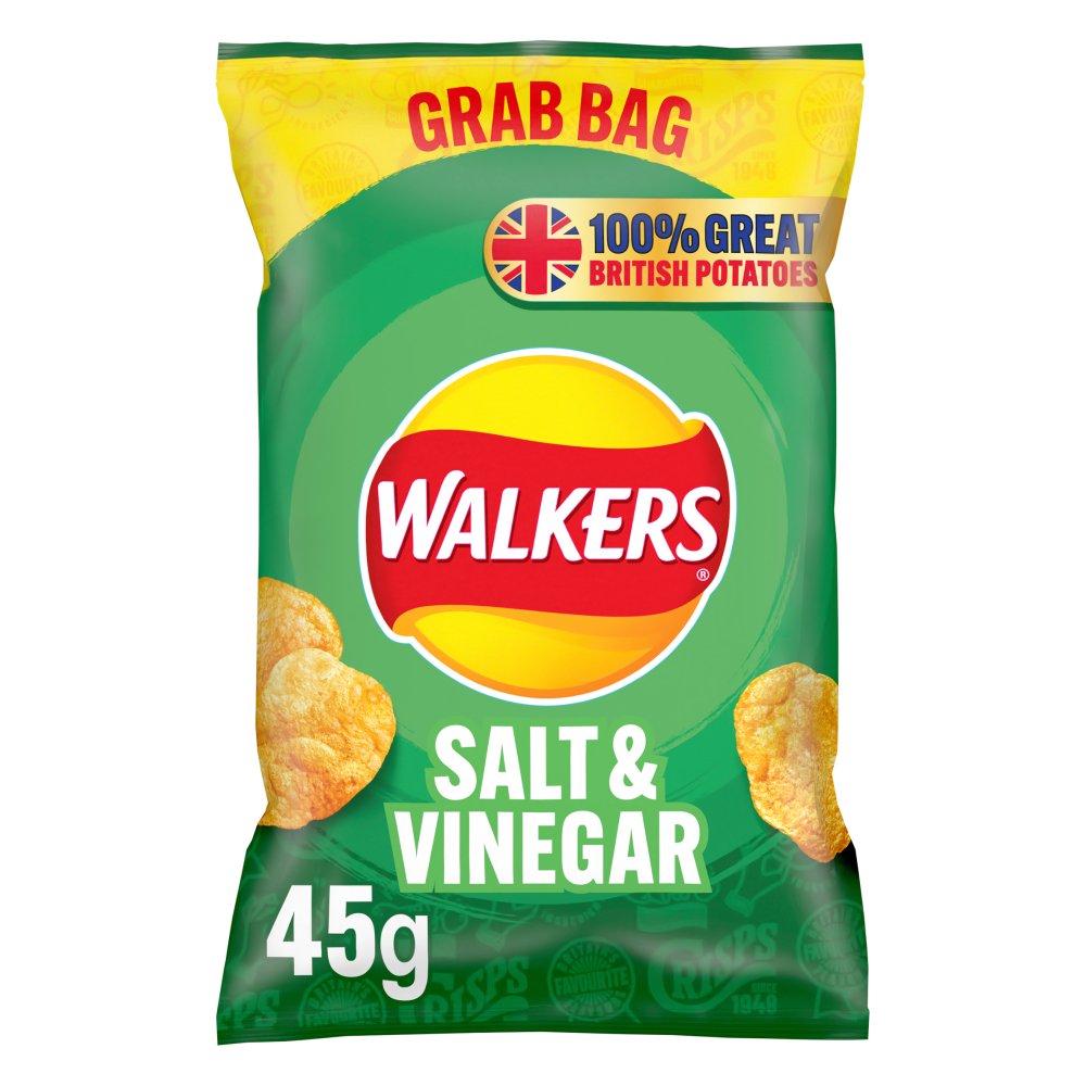 Walkers Salt & Vinegar Crisps 45g-Food