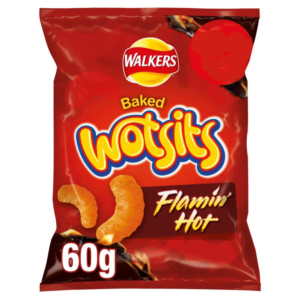 Walkers Wotsits Flamin Hot Snacks 60g-Food