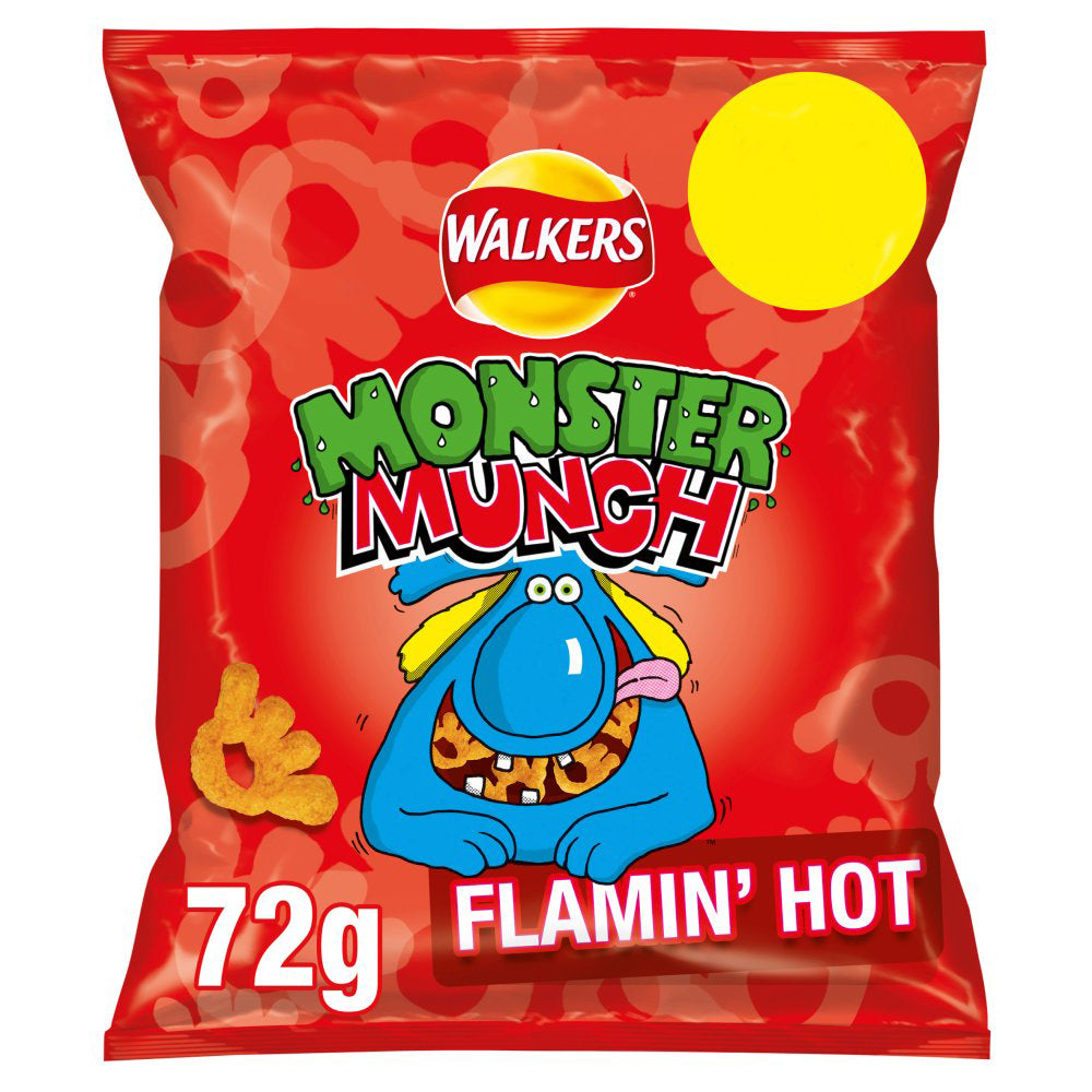 Walkers Monster Munch Flamin' Hot Snacks 72g-Food
